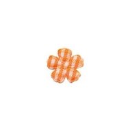 Applicatie geruite bloem oranje-wit mini 15 mm (ca. 100 stuks)