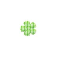 Applicatie geruite bloem groen-wit mini 15 mm (ca. 100 stuks)
