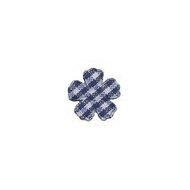Applicatie geruite bloem donker blauw-wit mini 15 mm (ca. 100 stuks)