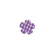 Applicatie geruite bloem paars-wit mini 15 mm (ca. 100 stuks)