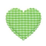 Applicatie geruit hart groen-wit groot 40 x 40 mm (ca. 25 stuks)
