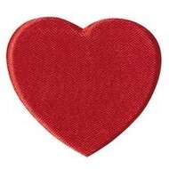Applicatie hart rood satijn effen groot 45 x 40 mm (ca. 25 stuks)