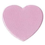 Applicatie hart roze satijn effen groot 45 x 40 mm (ca. 25 stuks)