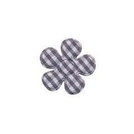 Applicatie geruite bloem grijs-wit klein 20 mm (ca. 25 stuks)