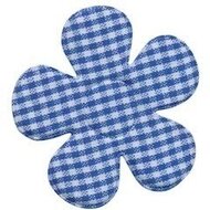 Applicatie ruitjes bloem kobalt groot 45 mm (ca. 25 stuks)