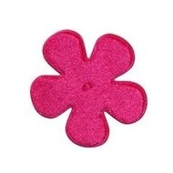 Applicatie bloem fuchsia fluweel middel 35 mm (ca. 25 stuks)