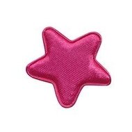 Applicatie ster fuchsia satijn effen middel 30 mm (ca. 25 stuks)
