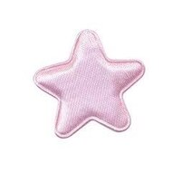 Applicatie ster roze satijn effen middel 30 mm (ca. 25 stuks)