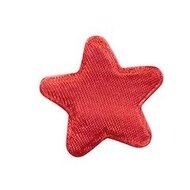 Applicatie ster rood satijn effen middel 30 mm (ca. 25 stuks)
