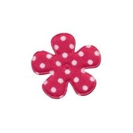 Applicatie bloem cyclaam met witte stippen katoen klein 25 mm (ca. 25 stuks)