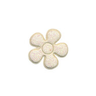 Applicatie glitter bloem creme klein 20 mm (ca. 25 stuks)