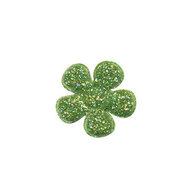 Applicatie glitter bloem groen klein 20 mm (ca. 25 stuks)