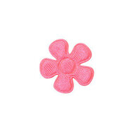 Applicatie bloem NEON roze satijn effen klein 20 mm (ca. 25 stuks)