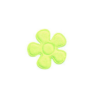 Applicatie bloem NEON geel satijn effen klein 20 mm (ca. 25 stuks)