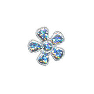 Applicatie glitter bloem zilver klein 20 mm (ca. 100 stuks)