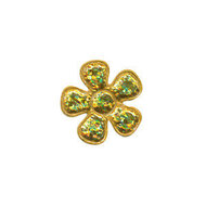Applicatie glitter bloem goud klein 20 mm (ca. 100 stuks)
