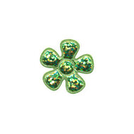 Applicatie glitter bloem groen klein 20 mm (ca. 100 stuks)