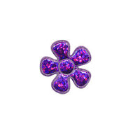 Applicatie glitter bloem paars klein 20 mm (ca. 100 stuks)