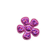 Applicatie glitter bloem fuchsia klein 20 mm (ca. 100 stuks)