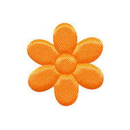 Applicatie bloem NEON oranje satijn effen middel 30 mm (ca. 25 stuks)