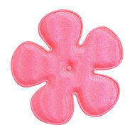 Applicatie bloem NEON roze satijn effen EXTRA GROOT 65 mm (ca. 25 stuks)