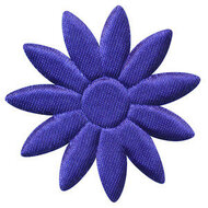 Applicatie bloem kobalt blauw met puntige blaadjes effen satijn groot 48 mm (ca. 25 stuks)