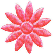 Applicatie bloem NEON roze met puntige blaadjes effen satijn groot 48 mm (ca. 25 stuks)