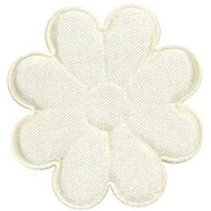 Applicatie bloem ivoor satijn effen groot 50 mm (25 stuks)