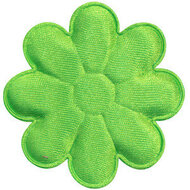 Applicatie bloem NEON groen satijn effen groot 50 mm (25 stuks)