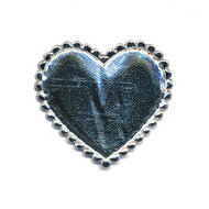 Applicatie hart zilver middel 35 x 30 mm (ca. 25 stuks)