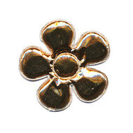 Applicatie glim bloem met ronde blaadjes goud middel 35 mm (ca. 25 stuks)