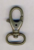 Musketonhaak / sleutelhanger bronskleurig ovaal 20 mm 