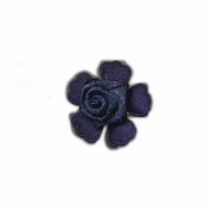 Roosje satijn op bloem donker blauw 20 mm (5 stuks) 