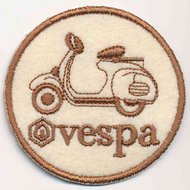 Applicatie scooter 'Vespa' creme/bruin