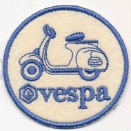 Applicatie scooter 'Vespa' creme/licht blauw