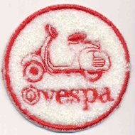 Applicatie scooter 'Vespa' wit/rood