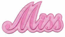 Opstrijkbare applicatie 'Miss' roze (5 stuks)