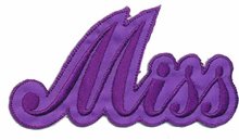 Opstrijkbare applicatie 'Miss' paars (5 stuks)