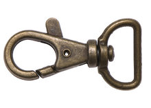 Musketonhaak/sleutelhanger bronskleurig 15 mm (10 stuks)