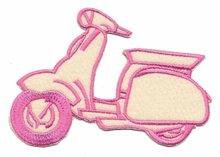 Applicatie scooter creme/roze groot (5 stuks)