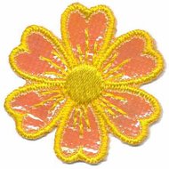 Applicatie glim bloem geel 40 mm (10 stuks)