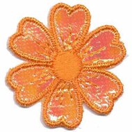 Applicatie glim bloem oranje 40 mm (10 stuks)