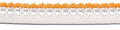 Wit-oranje elastiek met sierrand 12 mm 