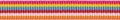 Roze-geel-licht blauw-rood-wit-oranje streep grosgrain/ribsband 10 mm (ca. 25 m)