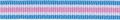Licht blauw-wit-licht roze streep grosgrain/ribsband 10 mm (ca. 25 m)