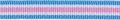 Licht blauw-wit-licht roze streep grosgrain/ribsband 10 mm (ca. 25 m)