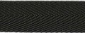 Zwart keperband 25 mm (ca. 45 m)