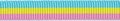 Licht blauw-geel-licht roze streep grosgrain/ribsband 10 mm (ca. 25 m)