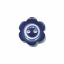 Bloemknoop met rand donker blauw 15 mm (ca. 50 stuks)