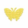 Applicatie geruite vlinder geel-wit middel 40 x 25 mm (ca. 25 stuks)